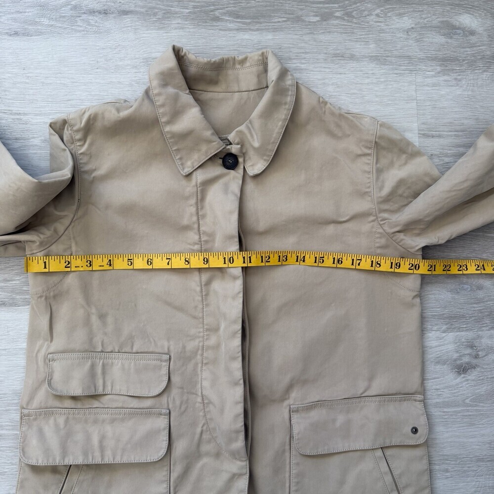 Lacoste Chore Jacket VINTAGE Women's (FR 40) 8 US RARE TONAL LOGO Coat Beige EUC - Picture 16 of 16
